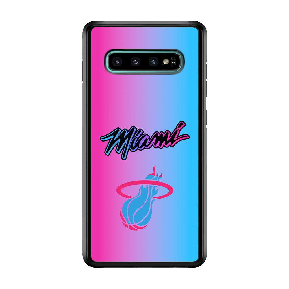 Miami Heat Rainbow Light Jersey Samsung Galaxy S10 Case-Rubber Black (2D Case)-Oxvistore