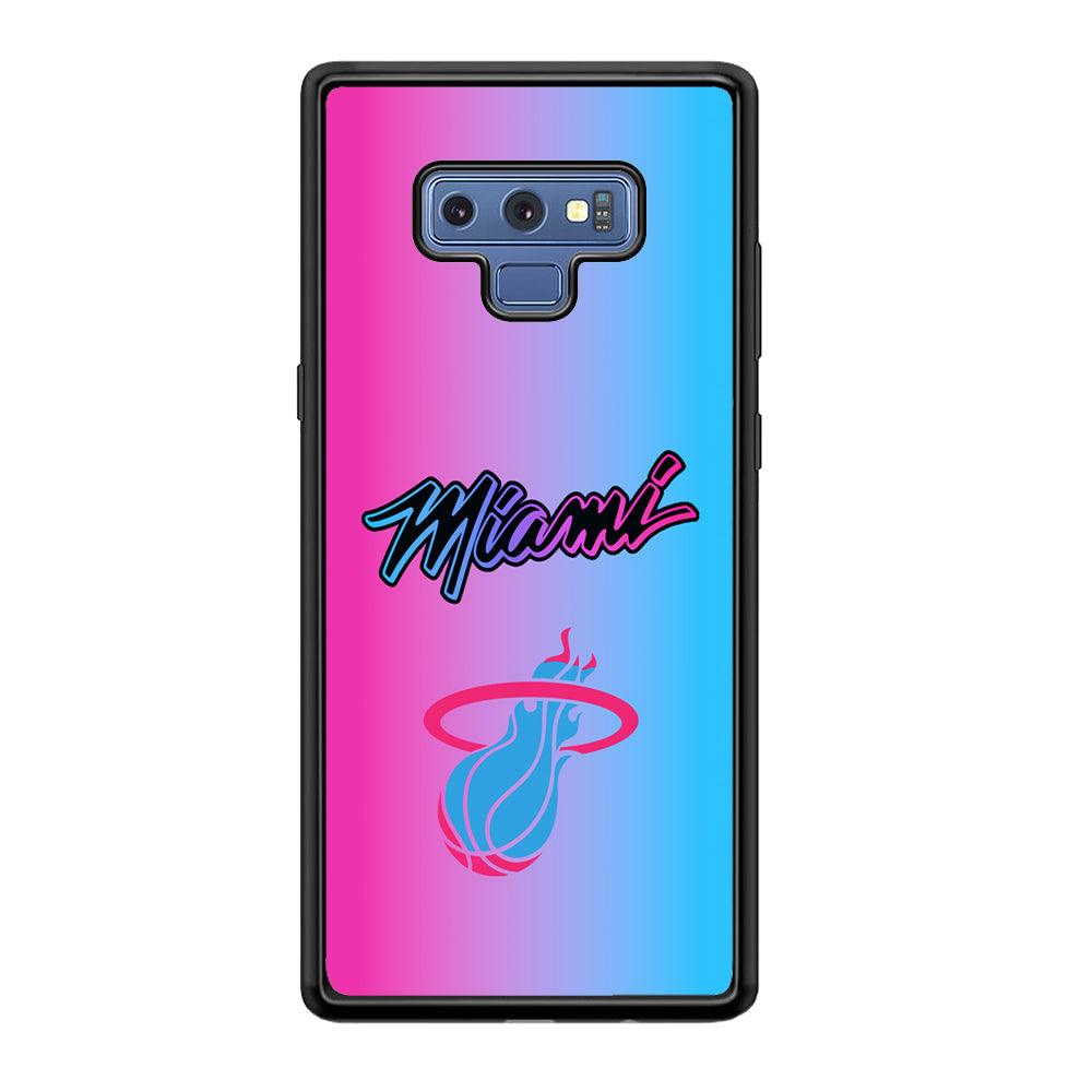 Miami Heat Rainbow Light Jersey Samsung Galaxy Note 9 Case-Rubber Black (2D Case)-Oxvistore