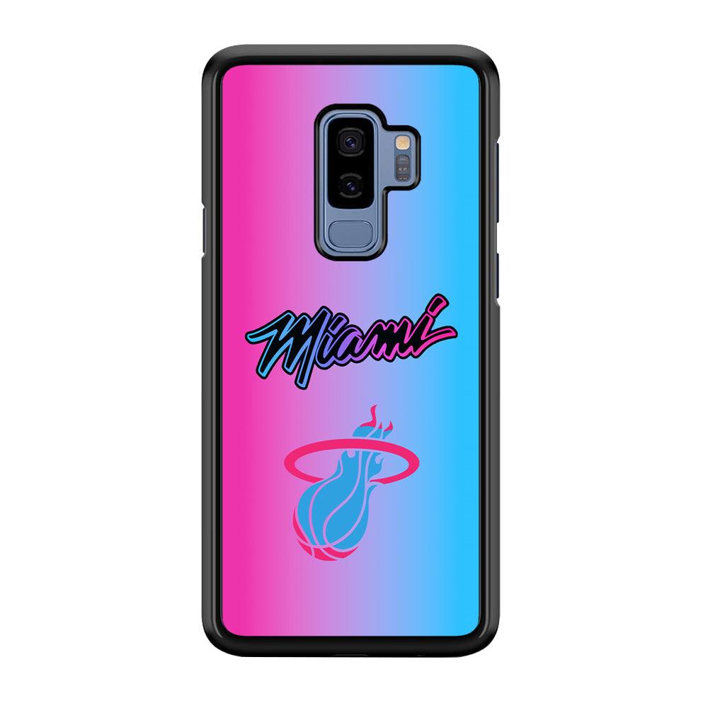 Miami Heat Rainbow Light Jersey Samsung Galaxy S9 Plus Case-Rubber Black (2D Case)-Oxvistore