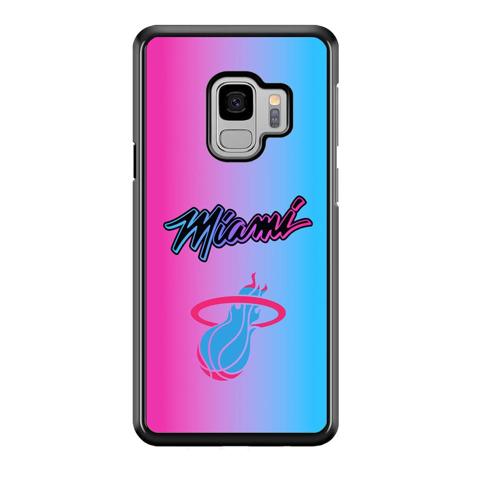 Miami Heat Rainbow Light Jersey Samsung Galaxy S9 Case-Rubber Black (2D Case)-Oxvistore