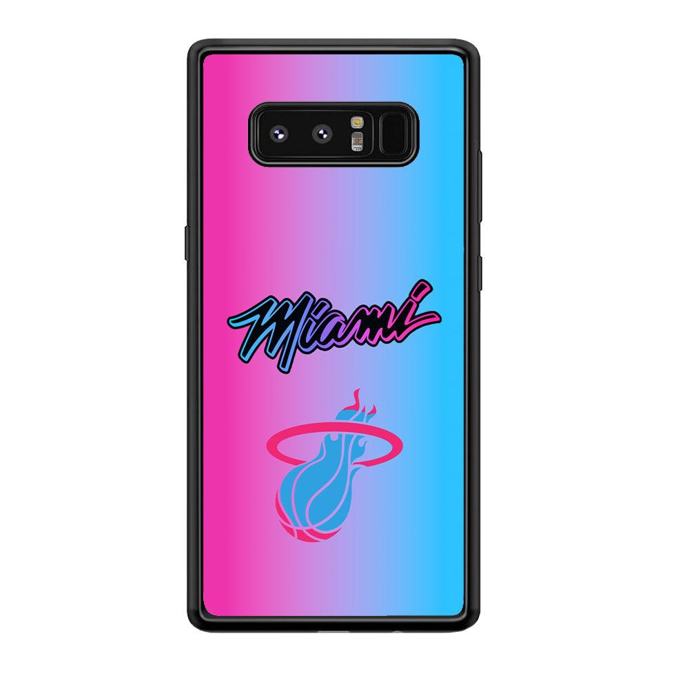 Miami Heat Rainbow Light Jersey Samsung Galaxy Note 8 Case-Rubber Black (2D Case)-Oxvistore