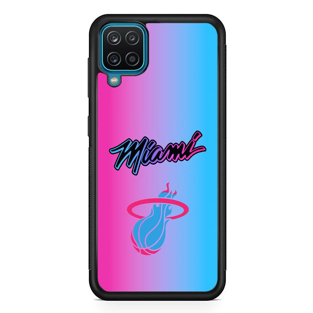 Miami Heat Rainbow Light Jersey Samsung Galaxy A12 Case-Rubber Black (2D Case)-Oxvistore