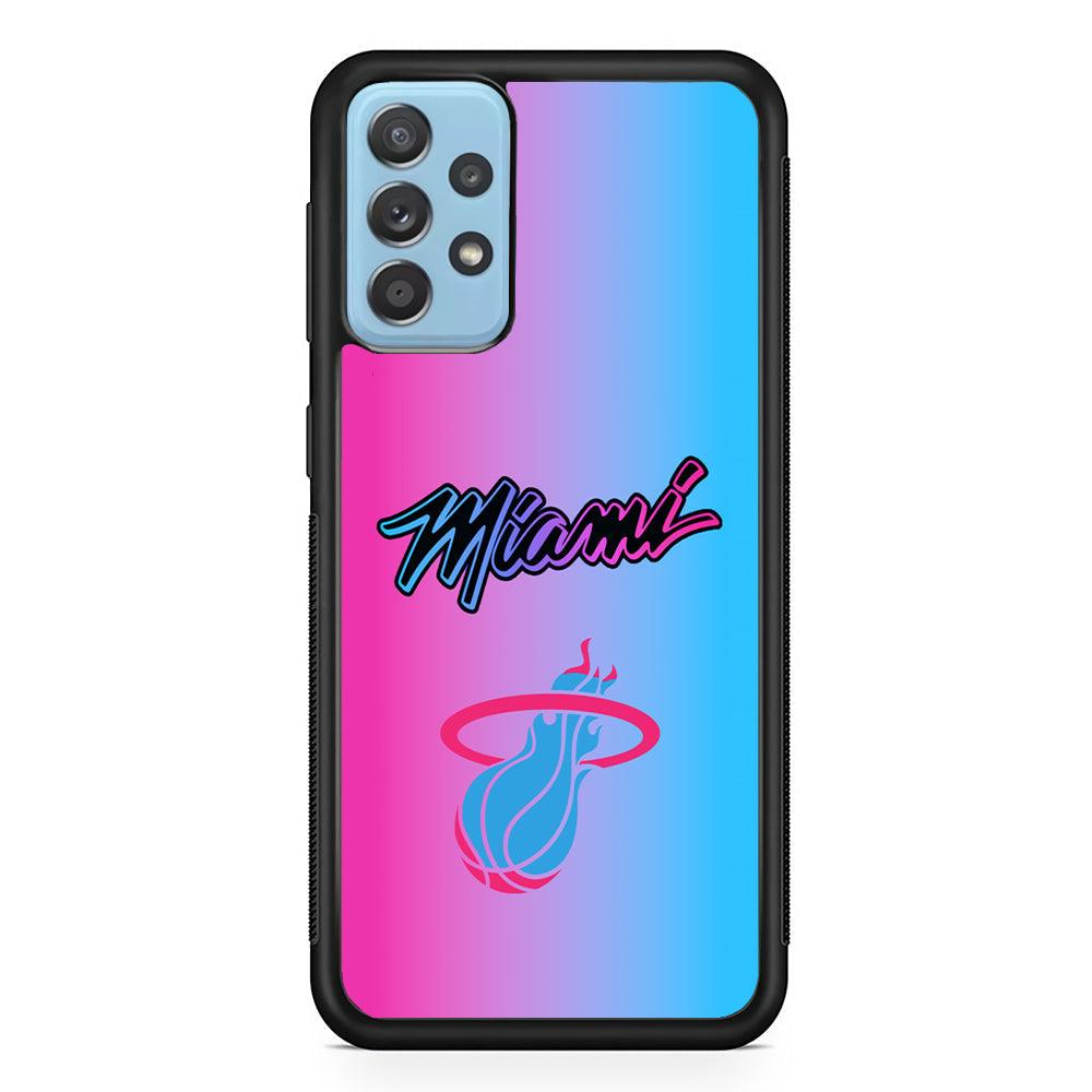 Miami Heat Rainbow Light Jersey Samsung Galaxy A72 Case-Rubber Black (2D Case)-Oxvistore