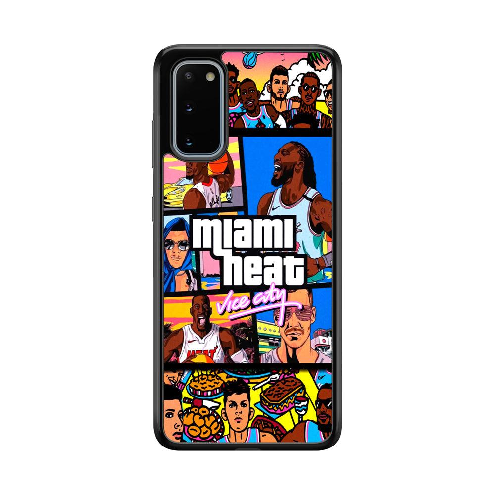 Miami Heat Star of Vice City Samsung Galaxy S20 Case-Rubber Black (2D Case)-Oxvistore