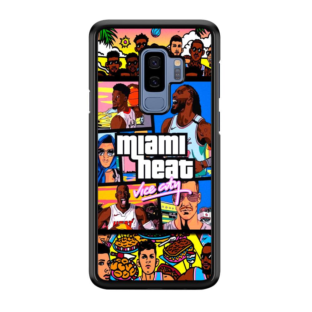 Miami Heat Star of Vice City Samsung Galaxy S9 Plus Case-Rubber Black (2D Case)-Oxvistore