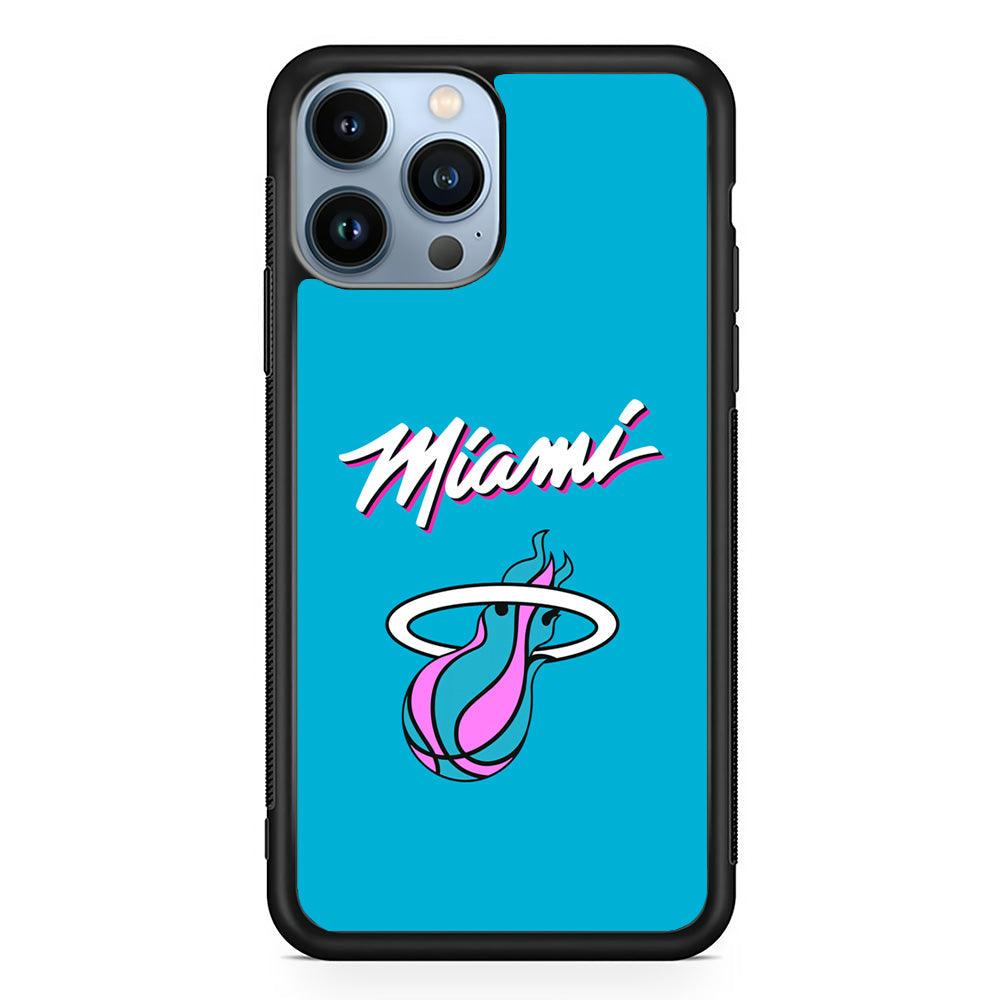 Miami Heat Up and Down for Struggle iPhone 14 Pro Max Case-Rubber Black (2D Case)-Oxvistore