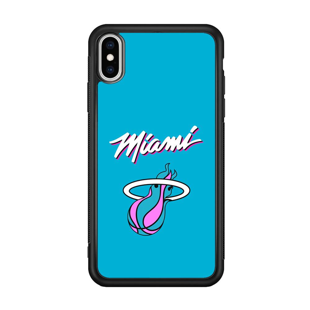Miami Heat Up and Down for Struggle iPhone XS Case-Rubber Black (2D Case)-Oxvistore