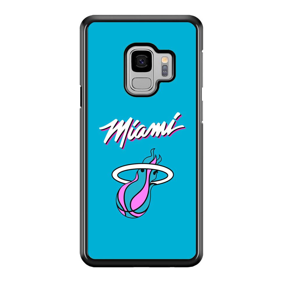 Miami Heat Up and Down for Struggle Samsung Galaxy S9 Case-Rubber Black (2D Case)-Oxvistore