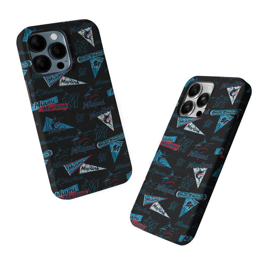 Miami Marlins Pattern 2 in 1 Tough Phone Case-Oxvistore