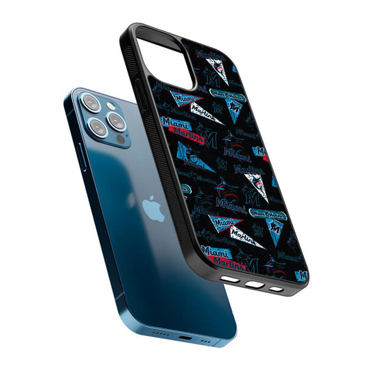 Miami Marlins Pattern 2D Rubber Phone Case-Oxvistore