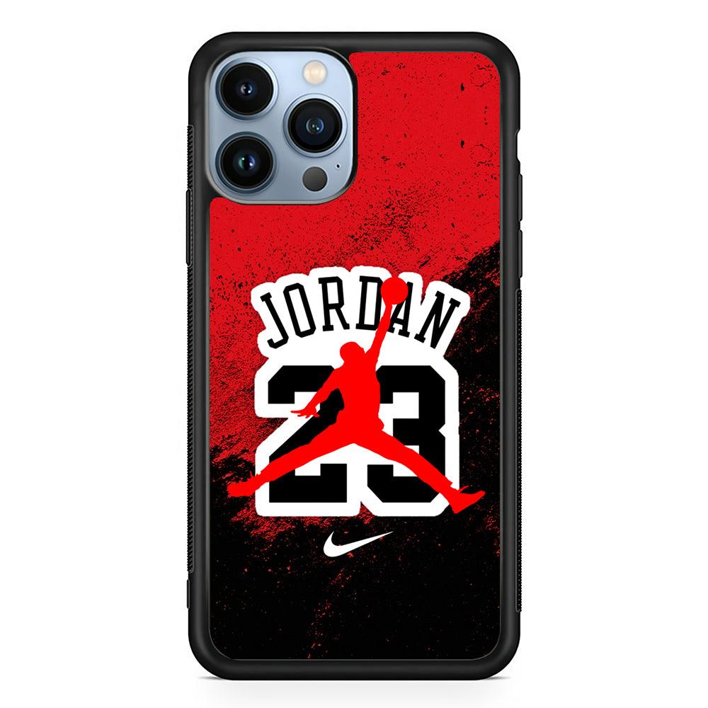 Michael Jordan 23 Red Black 2D Rubber Phone Case-Black-Oxvistore