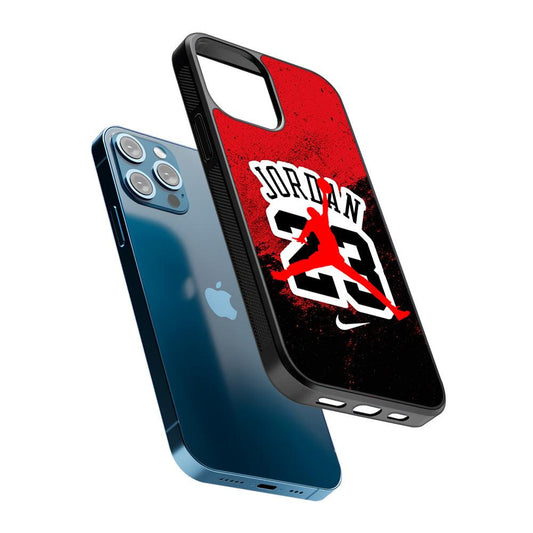Michael Jordan 23 Red Black 2D Rubber Phone Case-Oxvistore