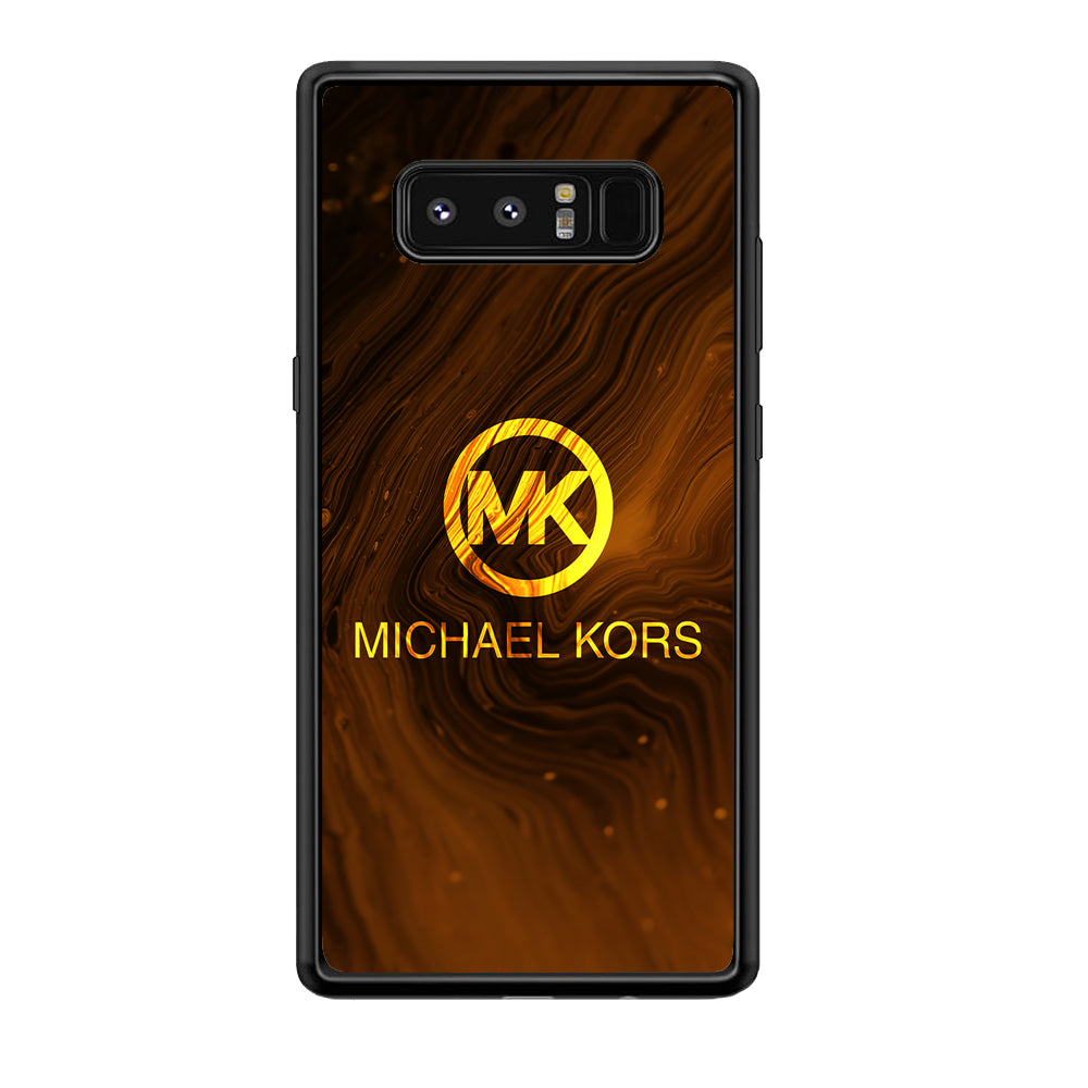 Michael Kors Brown Abstract Samsung Galaxy Note 8 Case-Rubber Black (2D Case)-Oxvistore