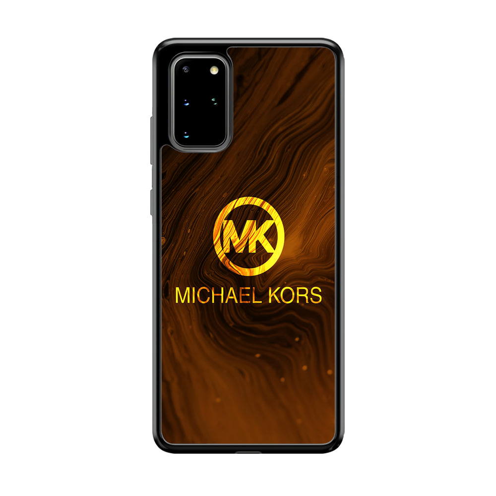 Michael Kors Brown Abstract Samsung Galaxy S20 Plus Case-Rubber Black (2D Case)-Oxvistore