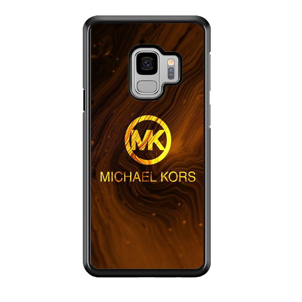 Michael Kors Brown Abstract Samsung Galaxy S9 Case-Rubber Black (2D Case)-Oxvistore
