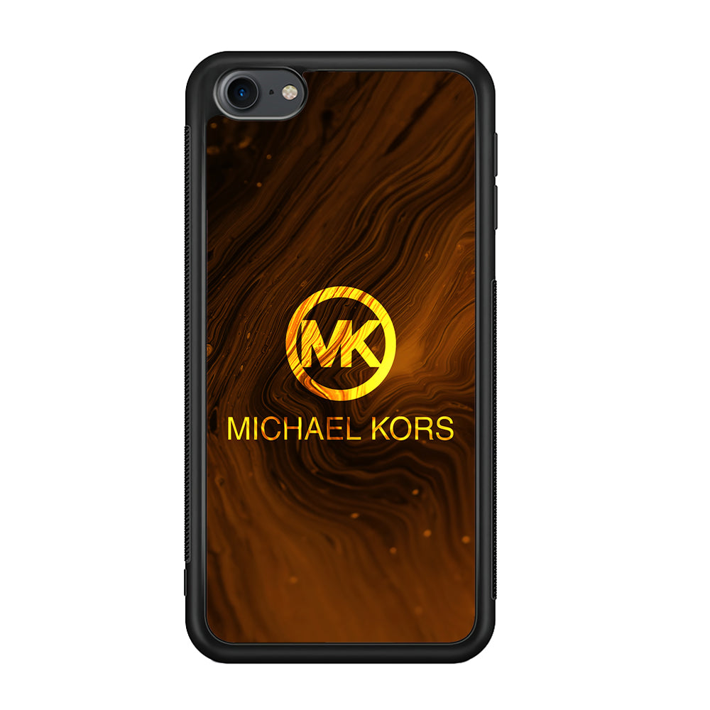 Michael Kors Brown Abstract iPod Touch 6 Case-Rubber White (2D Case)-Oxvistore