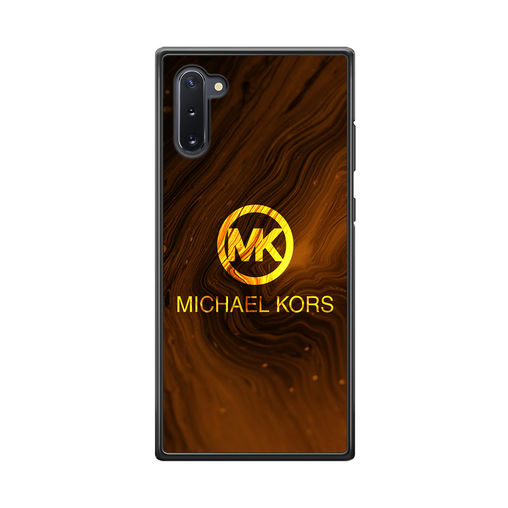 Michael Kors Brown Abstract Samsung Galaxy Note 10 Case-Rubber Black (2D Case)-Oxvistore