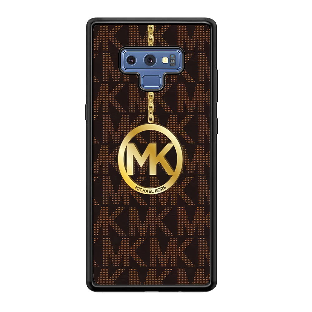 Michael Kors Brown Pattern Samsung Galaxy Note 9 Case-Rubber Black (2D Case)-Oxvistore