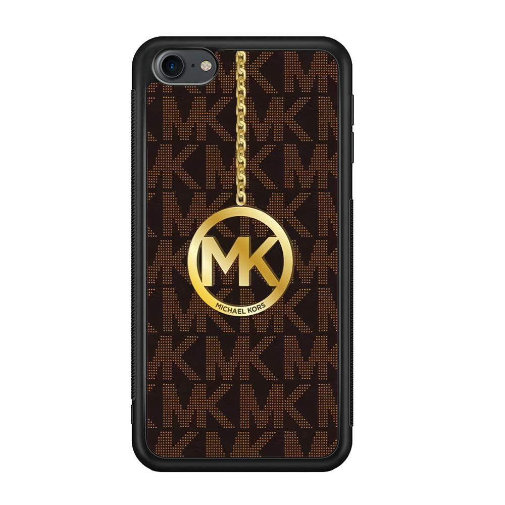 Michael Kors Brown Pattern iPod Touch 6 Case-Rubber White (2D Case)-Oxvistore