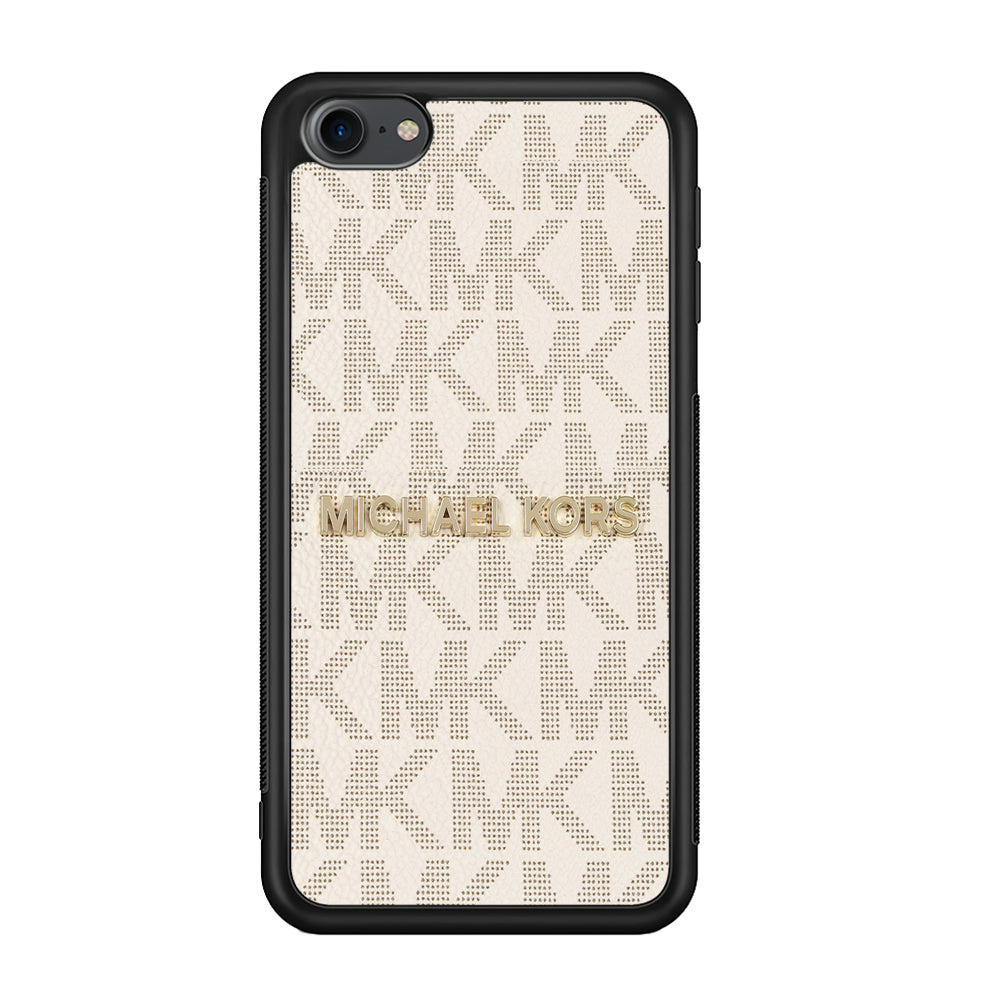 Michael Kors White Pattern iPod Touch 6 Case-Rubber Black (2D Case)-Oxvistore