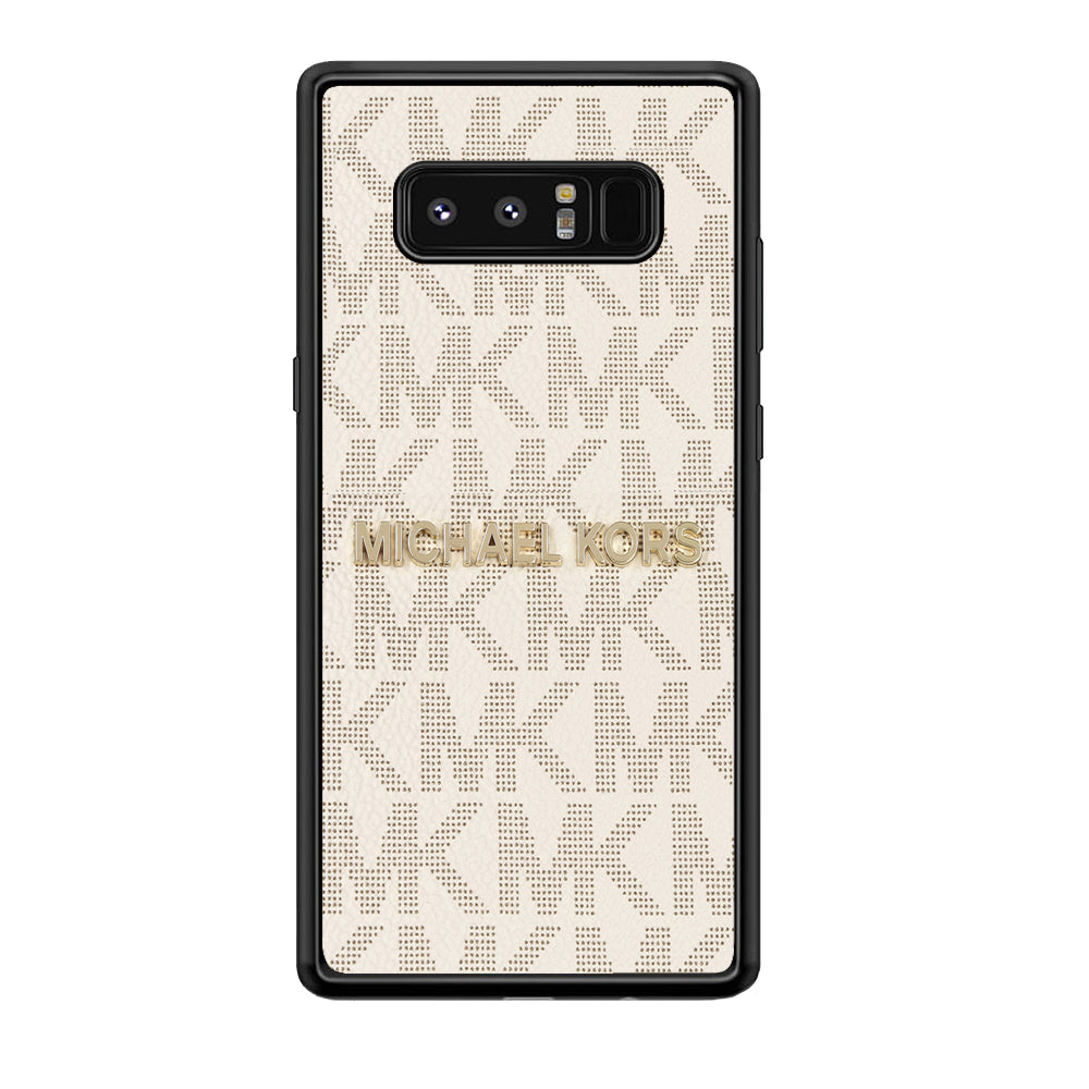 Michael Kors White Pattern Samsung Galaxy Note 8 Case-Rubber Black (2D Case)-Oxvistore