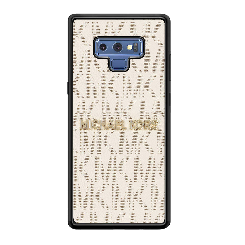 Michael Kors White Pattern Samsung Galaxy Note 9 Case-Rubber Black (2D Case)-Oxvistore