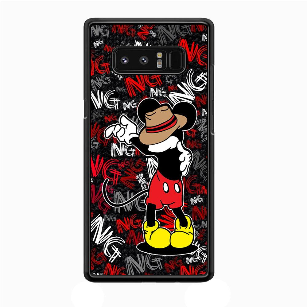 Mickey Dancing Step Samsung Galaxy Note 8 Case-Rubber Black (2D Case)-Oxvistore