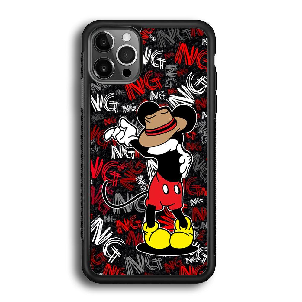 Mickey Dancing Step iPhone 12 Pro Case-Rubber White (2D Case)-Oxvistore