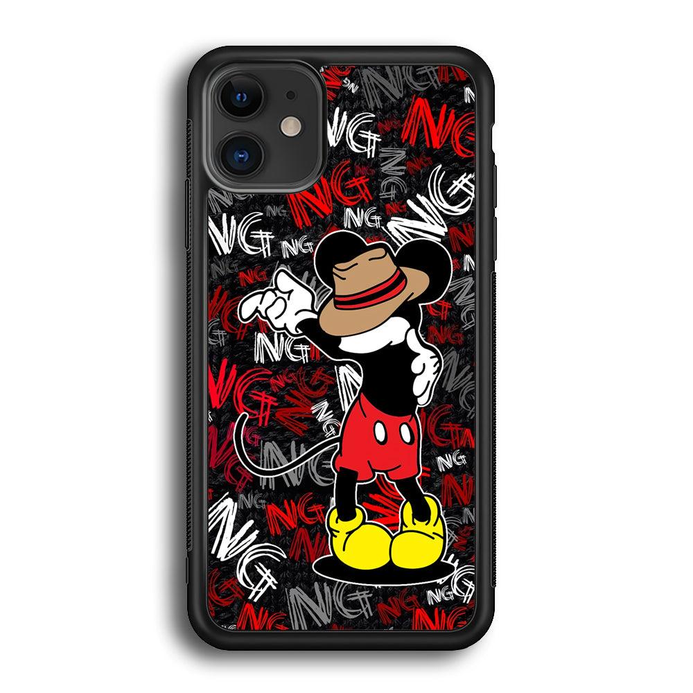 Mickey Dancing Step iPhone 12 Case-Rubber Black (2D Case)-Oxvistore