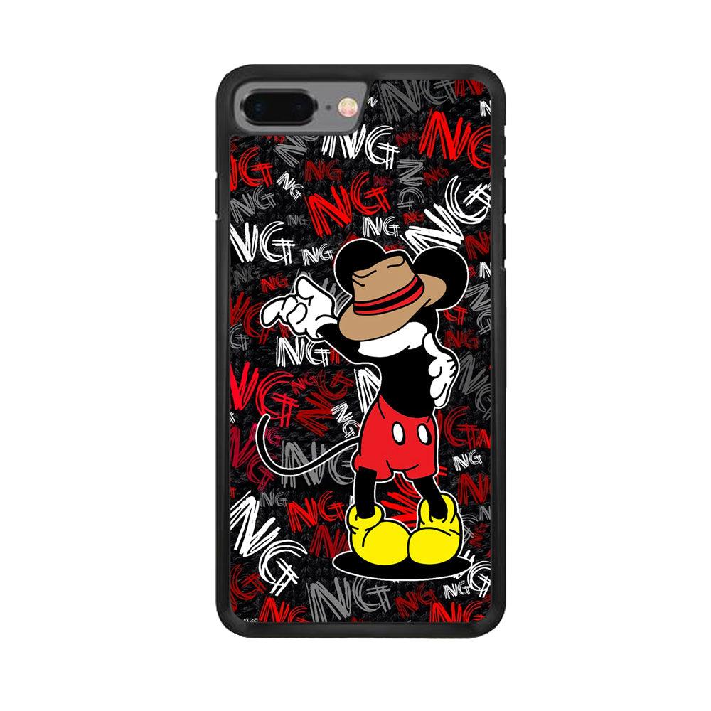 Mickey Dancing Step iPhone 8 Plus Case-Rubber Black (2D Case)-Oxvistore