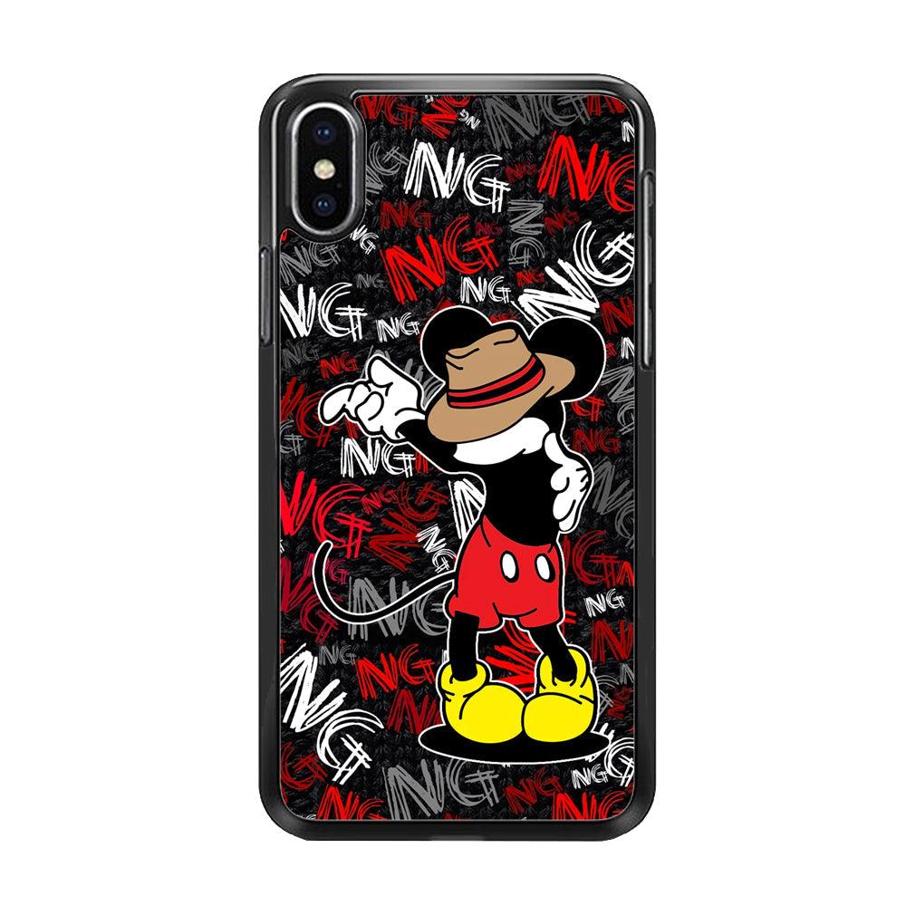 Mickey Dancing Step iPhone XS MAX Case-Rubber Black (2D Case)-Oxvistore