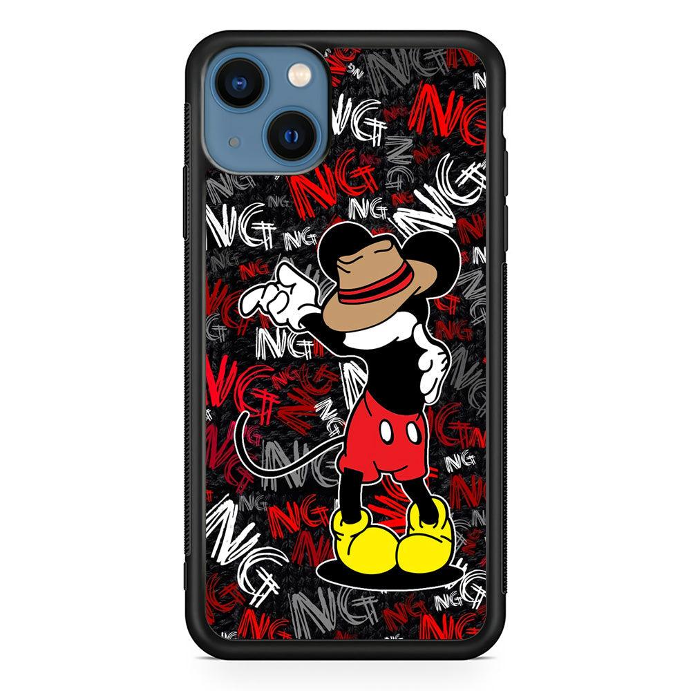 Mickey Dancing Step iPhone 13 Case-Rubber Black (2D Case)-Oxvistore