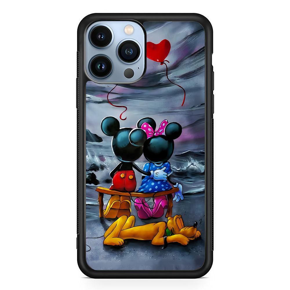 Mickey Minnie on The Beach 2D Rubber Phone Case-Black-Oxvistore