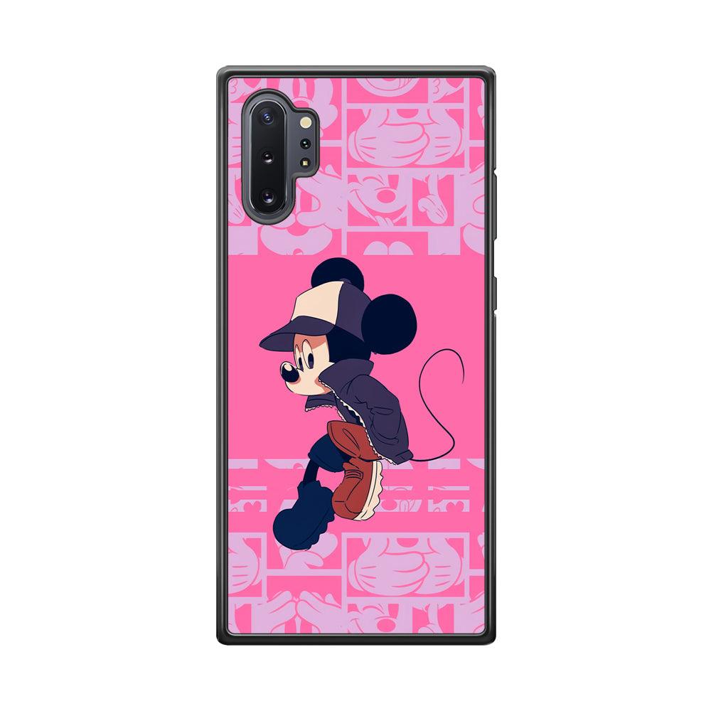 Mickey Mouse Dancing and Flying Samsung Galaxy Note 10 Plus Case-Rubber Black (2D Case)-Oxvistore
