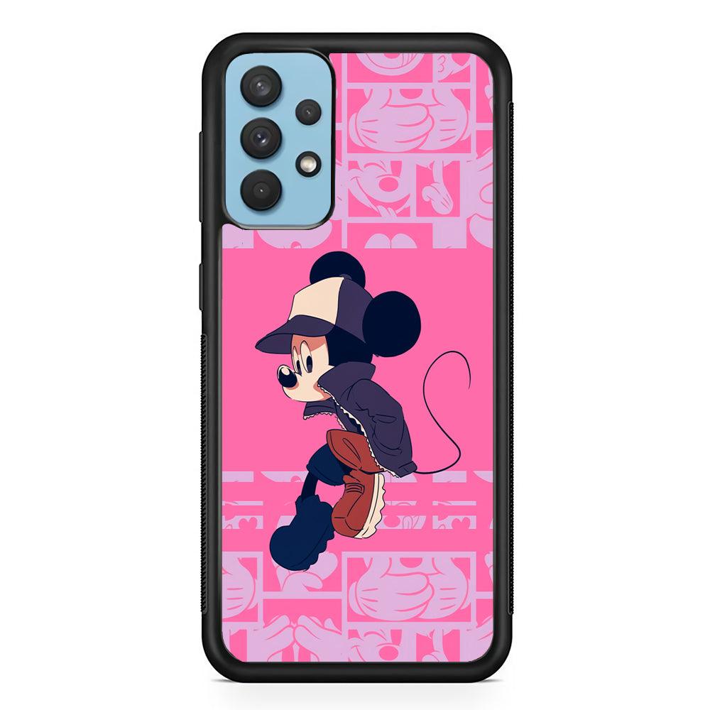 Mickey Mouse Dancing and Flying Samsung Galaxy A32 Case-Rubber Black (2D Case)-Oxvistore