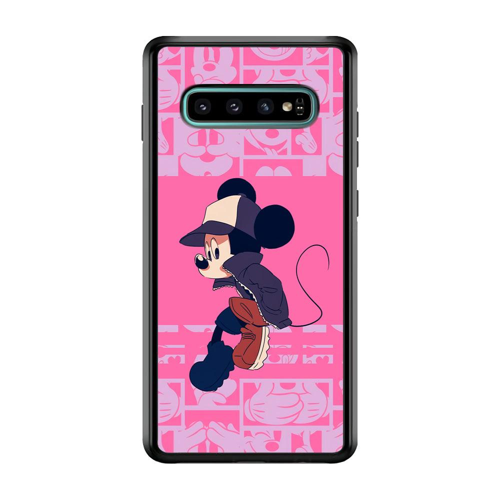 Mickey Mouse Dancing and Flying Samsung Galaxy S10 Case-Rubber Black (2D Case)-Oxvistore