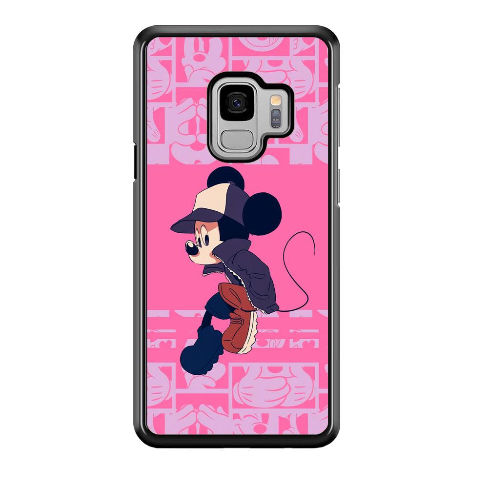 Mickey Mouse Dancing and Flying Samsung Galaxy S9 Case-Rubber Black (2D Case)-Oxvistore