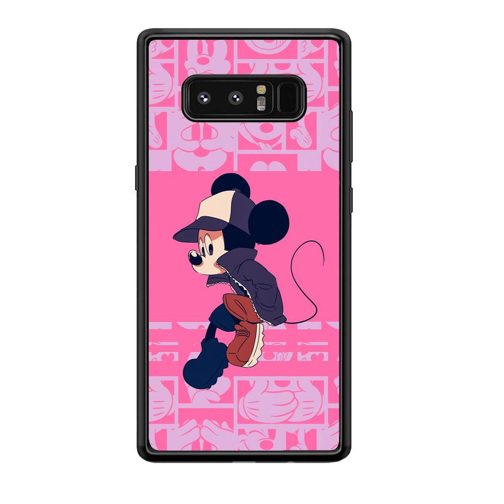 Mickey Mouse Dancing and Flying Samsung Galaxy Note 8 Case-Rubber Black (2D Case)-Oxvistore
