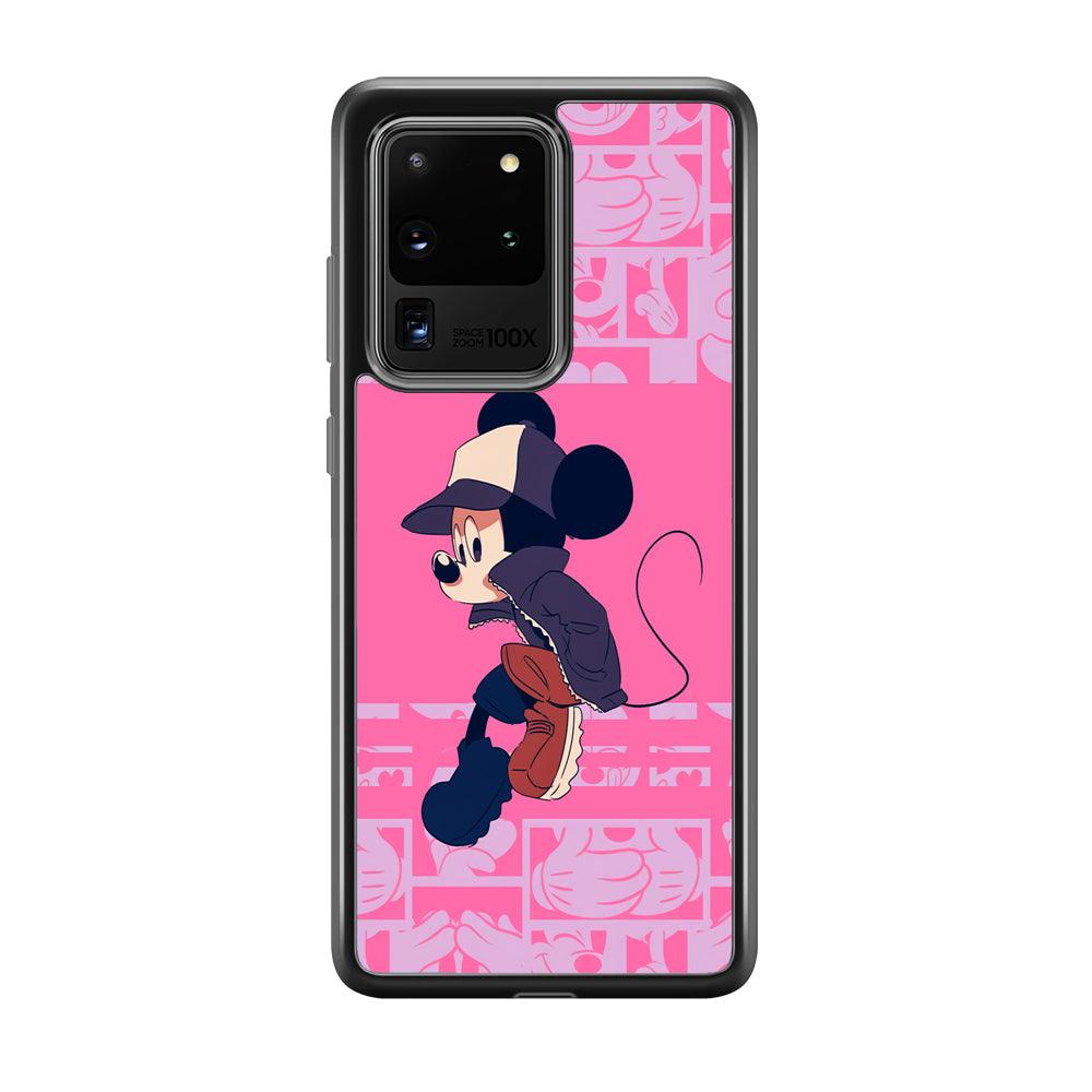 Mickey Mouse Dancing and Flying Samsung Galaxy S20 Ultra Case-Rubber Black (2D Case)-Oxvistore