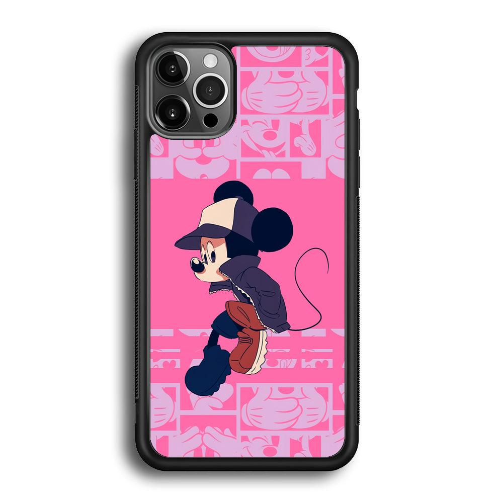 Mickey Mouse Dancing and Flying iPhone 12 Pro Max Case-Rubber Black (2D Case)-Oxvistore