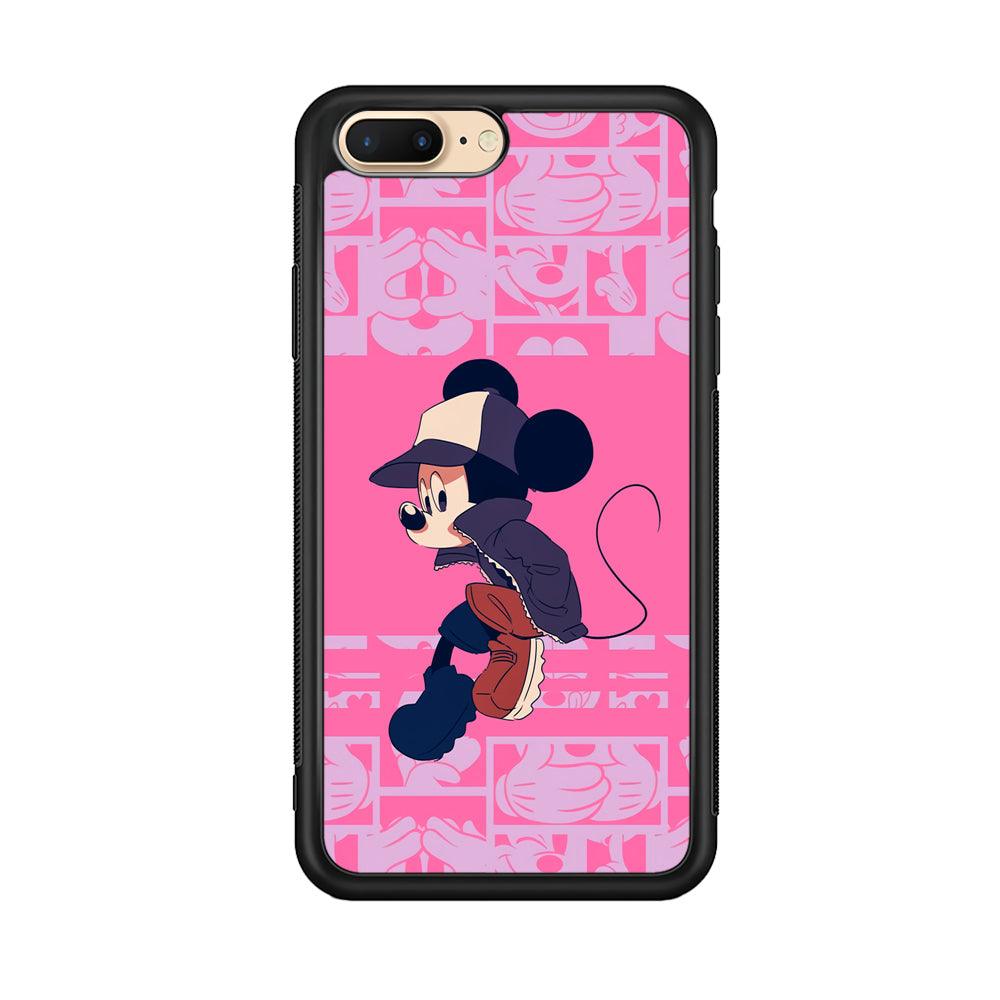 Mickey Mouse Dancing and Flying iPhone 7 Plus Case-Rubber Black (2D Case)-Oxvistore