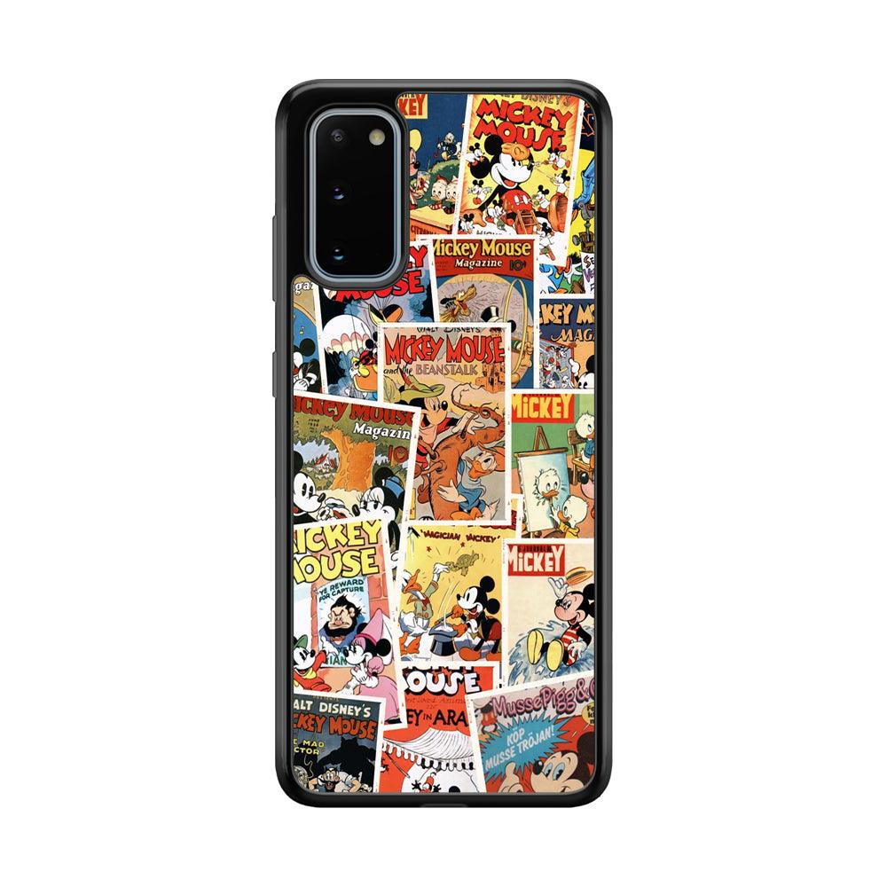 Mickey Mouse Old Poster Collage Samsung Galaxy S20 Case-Rubber Black (2D Case)-Oxvistore