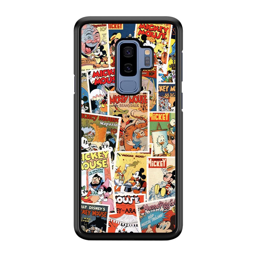 Mickey Mouse Old Poster Collage Samsung Galaxy S9 Plus Case-Rubber Black (2D Case)-Oxvistore