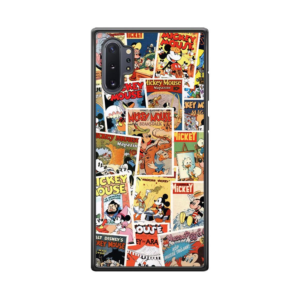 Mickey Mouse Old Poster Collage Samsung Galaxy Note 10 Plus Case-Rubber Black (2D Case)-Oxvistore