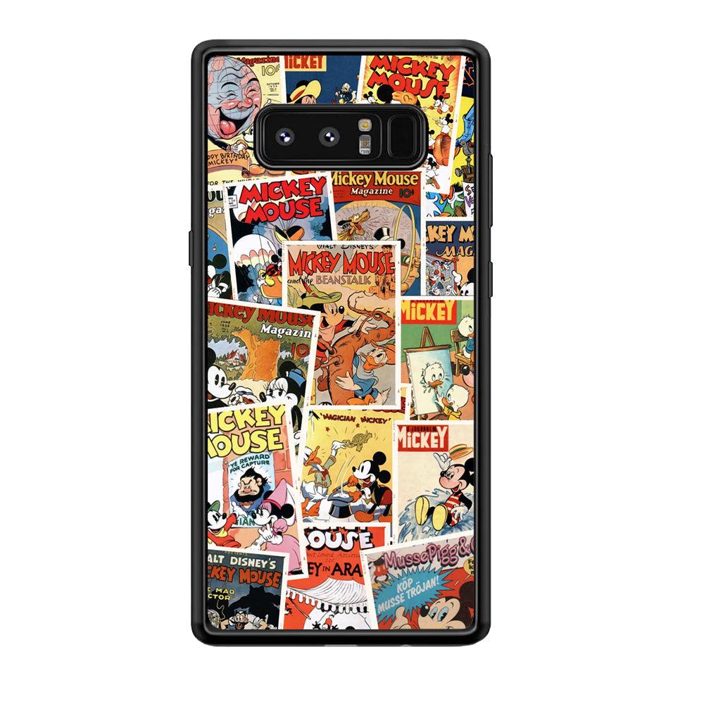 Mickey Mouse Old Poster Collage Samsung Galaxy Note 8 Case-Rubber Black (2D Case)-Oxvistore