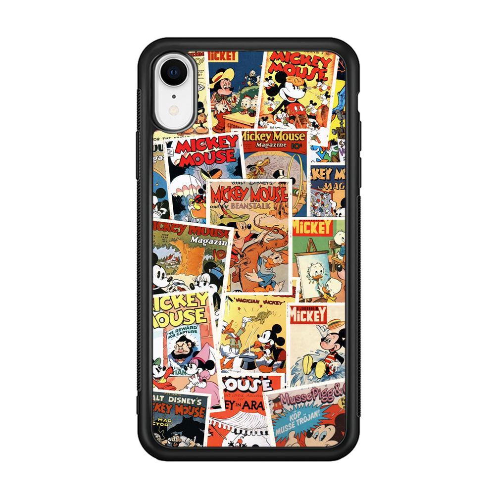 Mickey Mouse Old Poster Collage iPhone XR Case-Rubber Black (2D Case)-Oxvistore