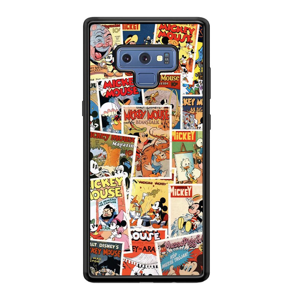 Mickey Mouse Old Poster Collage Samsung Galaxy Note 9 Case-Rubber Black (2D Case)-Oxvistore