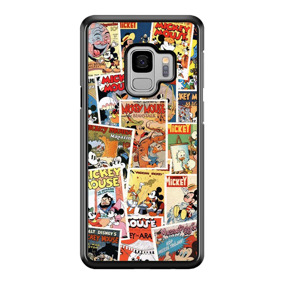 Mickey Mouse Old Poster Collage Samsung Galaxy S9 Case-Rubber Black (2D Case)-Oxvistore