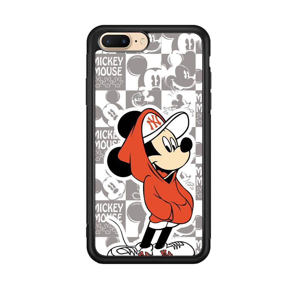 Mickey Mouse The Fans on Duty iPhone 8 Plus Case-Rubber Black (2D Case)-Oxvistore