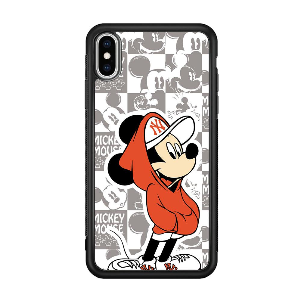 Mickey Mouse The Fans on Duty iPhone Xs Max Case-Rubber Black (2D Case)-Oxvistore